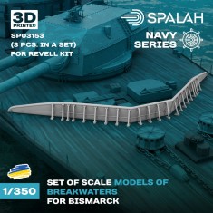 1/350 Bismarck Breakwaters for Revell Kit (3pcs)