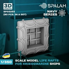 1/350 WWII German Kriegsmarine Life Rafts (90pcs, 3D Printed)