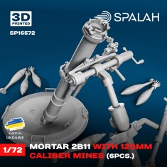 1/72 Mortar 2B11 with 120mm Caliber Mines