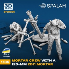 1/35 Mortar Crews (2 figures) with 120mm 2B11 Mortar