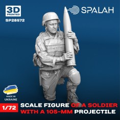 1/72 Soldier with 105mm Projectile