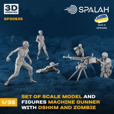 1/35 Machine Gunner with DShKM and Zombies