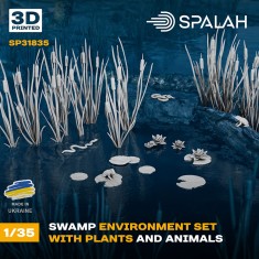 1/35 Swamp Environment with Plants and Animals
