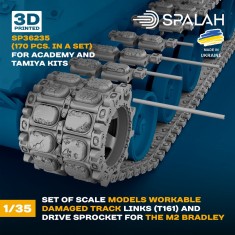 1/35 Damaged T161 Track Links with M2 Bradley Sprocket for Academy/Tamiya (170pcs)