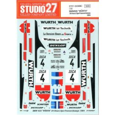 1/24 BMW 635CSi Wurth #4 24 Hrs. Spa 1984 Decals