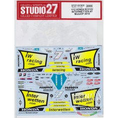1/12 Honda RC212V "Interwetten" #7 MotoGp 2010 Decals for Tamiya kit #14106