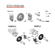 1/20 McLaren MP4/7 Brake set (ex: FP2099) for Tamiya kit
