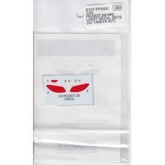 1/24 Peugeot 206 WRC Headlights & Rear Lights Lenses Decals for Tamiya kit