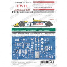 1/20 FW11 Australian GP 1986 Convesion set for Tamiya kit