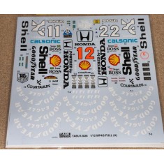 1/12 McLaren MP4/6 Full Sponsor Decal for Tamiya kit TABU Design