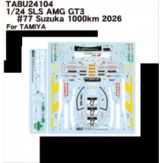1/24 Mercedes-Benz SLS AMG GT3 #77 Suzuka 1000km 2026 Decals for Tamiya kit