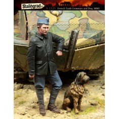 1/35 WWI French Tank Crewman and Dog (1 Figure+1 Dog)