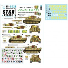 1/35 Tigers in France '44 #4 Decal - Odd Coloured Turret Numbers, Pz.Abt. 101