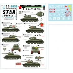 1/35 Red Army T-34 Model 1943 Decal - Mixed Turret Types