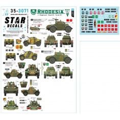 1/35 Rhodesia #1 Decal - Staghound, Eland 60 and Ferret Mk 2 Armoured Cars