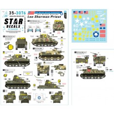 1/35 Lee-Sherman-Priest Decal - US Africa 1943, M3 Lee, M4A1 Sherman and M7 Priest