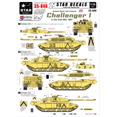 1/35 Decals for Queens Royal Irish Hussars Challenger I in the Gulf War 1991