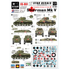 1/35 Decals for Canadian Sherman Mk V in Italy: Three Rivers and Ontario Regiment