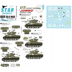 Decals for 1/35 US M4A3E2 Sherman 75 and 76mm Gun Jumbo Assault Tank