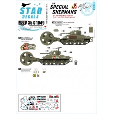 1/35 Decals for US Special Shermans - Aunt Jemima and Crazy Crusher Mine Exploder Tanks