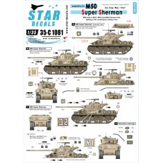 1/35 Decals for M50 Super Sherman in Six-Day-War 1967