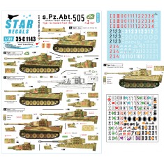 Decals for 1/35 sPzAbt 505 #1 - Tiger I (early & mid) w/"Bull" Insignia, Eastern Front 43
