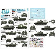 Decals for 1/35 Tanks in Prague 1968 - T-62A, PT-76 m/1951, PT-76B, T-34-85, ASU-85