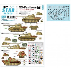 Decals for 1/35 SS Panthers #7 - 12 SS-Hitlerjugend Panther Ausf G of 12 SS-HJ 1944
