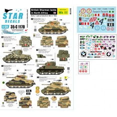 Decals for 1/35 Sherman Mk III in 1943 - British Sherman Tanks in North Africa