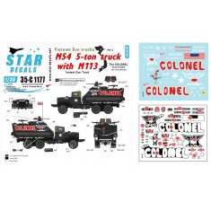 Decals for 1/35 Vietnam Gun Trucks #2 US M54 5-ton Truck with M113 "THE COLONEL" (red)