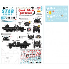 Decals for 1/35 Vietnam Gun Trucks #5. Quad .50 cal "Freedom Fighters", "Mad Man"