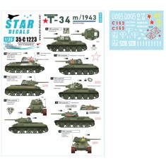 Decals for 1/35 Red Army T-34 m/1943 Mixed Turret Types