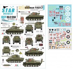 Decals for 1/35 British Sherman Firefly. 75th D-Day Special. Mk IC Hybrid and Mk VC.