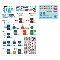 Decal for 1/35 Oil Drum Marking #2 Wolf's Head, Valvoline, Castrol, Q8 Oils, BP, Gulf