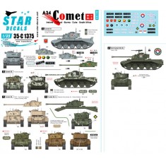 Decals for 1/35 A34 Comet. Post-war Operators, Ireland, Finland, South Africa, Burma