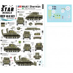 Decals for 1/48 US M4A1 Sherman. D-Day and France in 1944.