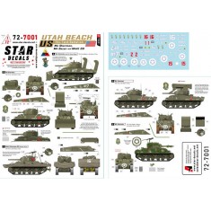 1/72 US 70th Tank Battalion Utah Beach 1944 Decal for M4 Sherman DD Dozer