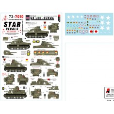 1/72 M3 Lee in Burma Decal - British/Commonwealth, M3 Long/Short Gun and M3A4