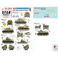 1/72 Lee-Sherman-Priest Decal - US Africa 1943, M3 Lee, M4A1 Sherman and M7 Priest