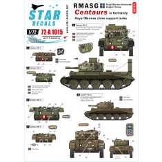 1/72 Decals for Royal Marines Close Support Tanks RMASG Centaurs in Normandy
