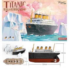 Titanic Q Ship (L: 150mm, H: 90mm, W: 48mm) w/Seal & Iceberg Scene