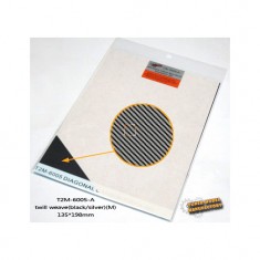 Twill Weave Carbon Fiber (M) Silver/Black (Size: 135mm x 198mm) 