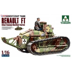 1/16 French Light Tank Renault FT Char Cannon/Berliet Turret 37mm Gun w/Tank Crew Figure