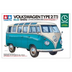 1/24 Clic Loc Volkswagen Type 2 (T1) Blue/White