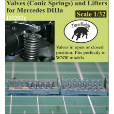 1/32 Valves with Conic Springs and Lifters for Mercedes DIIIa