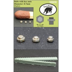 Bolts with Hexagonal Nuts (40pcs, Diameter: 0.7mm)