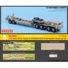 1/72 Russian MAZ-537G Tractor w/CHMZAP-5247G Semitrailer Detail-up Set for Takom kits
