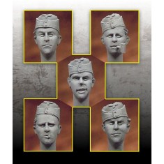 1/35 German M42 Field Cap Heads Set (5 Heads)