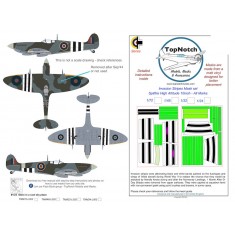 1/48 Spitfire High Altitude 10inch Invasion stripes