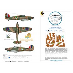1/48 Hawker Hurricane Mk1 Pattern A Camo Masks